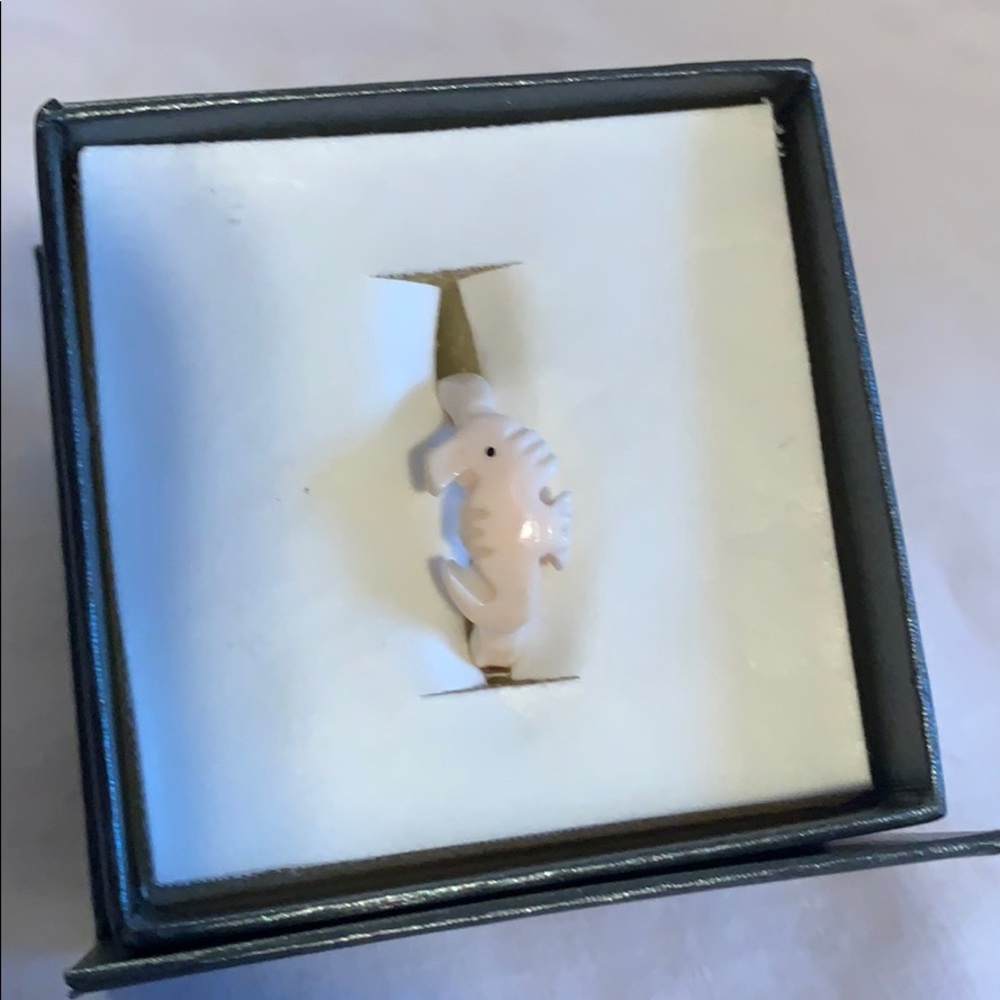 Coral Seahorse Ring